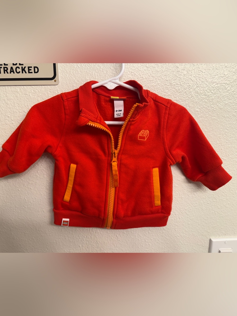 Lego Red Baby Zip Jacket with Yellow Accent Trim
